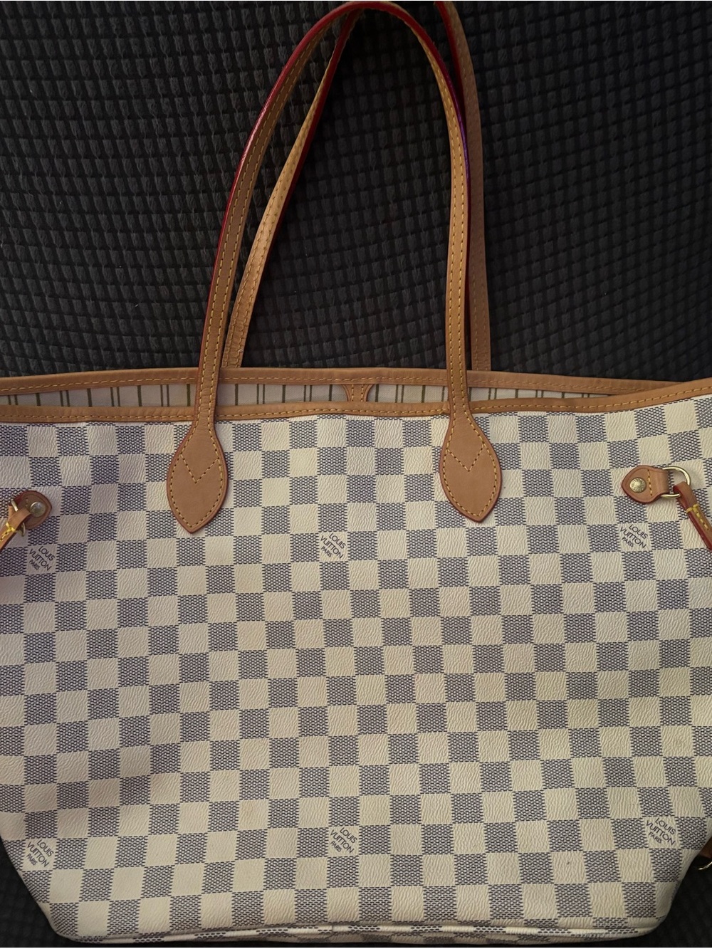 Louis Vuitton Damier Azur Canvas Tote with Tan Trim